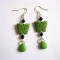 Cercei howlite verde, cercei femei howlite si cristale negre 29279