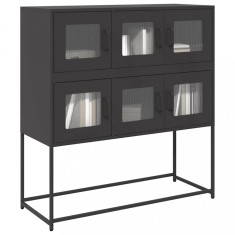 Gossi dulap, negru, 100,5x39x107 cm, otel laminat la rece