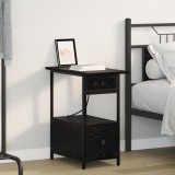 vidaXL Dulap de noapte Stejar negru 60 x 30 x 61 cm Lemn compozit