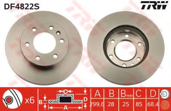 Disc frana VW CRAFTER 30-50 platou / sasiu (2F) (2006 - 2016) TRW DF4822S