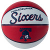Mingi de baschet Wilson Team Retro Philadelphia 76ers Mini Ball WTB3200XBPHI alb