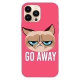 Husa compatibila cu Apple iPhone 11 Pro Max model Go away Grumpy Cat, Silicon, TPU, Viceversa, Transparent, Carcasa