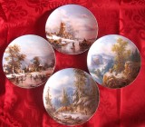 SET FARFURII DECORATIVE PORTELAN FURSTENBERG BAVARIA BRADEX EDITIE LIMITATA DECOR SEMNAT LUDWIG MUNINGER COLECTIA SCENE ROMANTICE DE IARNA