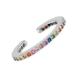 Cumpara ieftin Cercel ear cuff argint 925, JW984, model multicolor, placat cu rodiu