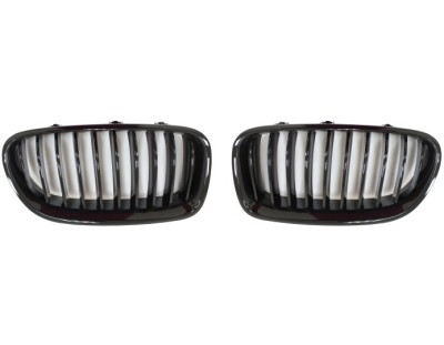 Grila masca fata fata BMW Seria 5 (F10/F11), 2013-08.2017, partea stanga, negru, lucios; TUNING, foto
