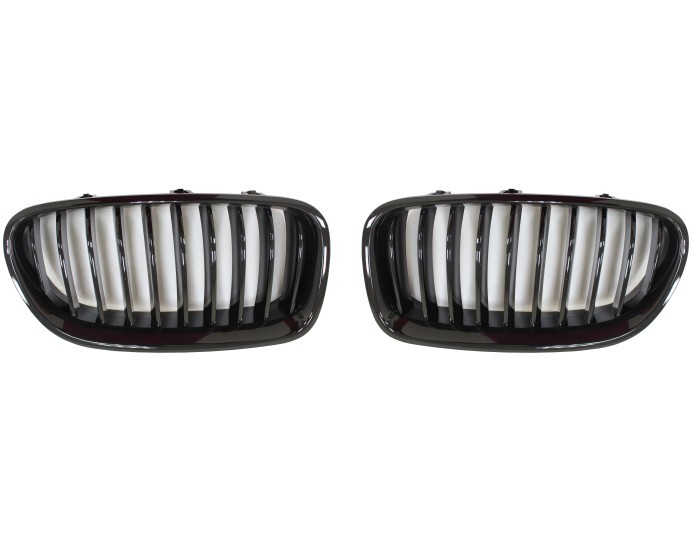 Grila masca fata fata BMW Seria 5 (F10/F11), 2013-08.2017, partea stanga, negru, lucios; TUNING,