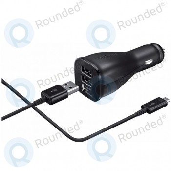 &amp;Icirc;ncărcător auto Samsung Dual 12-30V 2000mAh incl. Cablu de date microUSB tip C 30cm negru EP-LN920CBEGWW foto