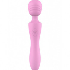 Vibrator Masaj Pink Lady 10 Moduri Vibratii Silicon USB Roz 21.6 cm The Candy Shop