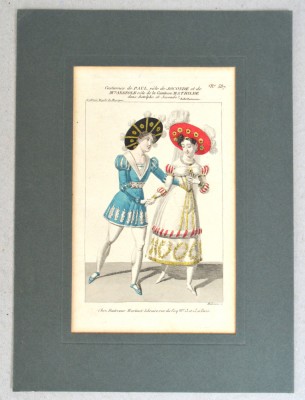 &amp;quot;Astolphe et Joconde&amp;quot; gravura colorata manual 1827 foto