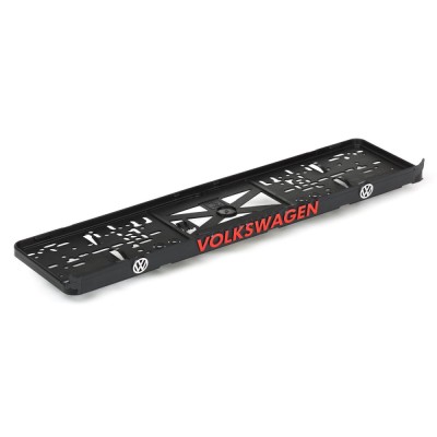 Set suport placute numar inmatriculare auto 3D (fata + spate) Volkswagen rosu foto