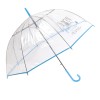 Umbrelă panoramică transparentă, umoristică, albastru, compactă
