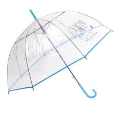 Umbrelă panoramică transparentă, umoristică, albastru, compactă