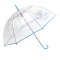 Umbrelă panoramică transparentă, umoristică, albastru, compactă