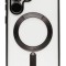 Husa Luxury tip MagSafe compatibila cu Samsung Galaxy S23, Full protection, Margini colorate, Negru