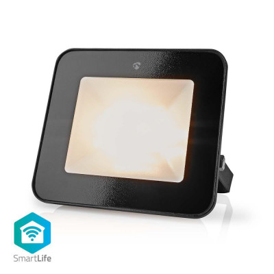 Proiector LED Smart Wi-Fi Nedis, 20W, 1600lm, RGB, IP65, 2700-6500K, negru foto