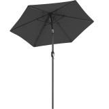 SONGMICS Umbrela de gradina, cu manivela pentru deschidere, sistem inclinare, 200cm, gri Household NewTrend