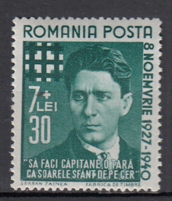 ROMANIA 1940 LP 142 I MISCAREA LEGIONARA IN ROMANIA CODREANU USOARA URMA SARNIERA foto