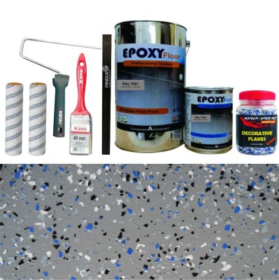 Kit Complet Vopsea Epoxidica Gri Inchis RAL 7001 foto