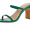 Sandale cu toc pentru femei The Drop Avery, 2 curele, verde, 39.5 - OUTLET