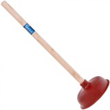 Pompa pentru desfundat cu maner de lemn, ventuza de cauciuc, 46 x 14 cm, Geko G73165