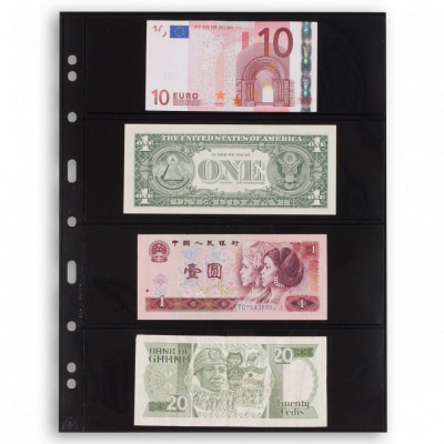 Grande 4S foi PVC de rezerva /negru/ A4 , pentru banknote -5 buc. foto