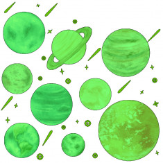 Sticker fosforescent Glow Planets autocolant decorativ de perete foto