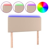 Cumpara ieftin Tablie de pat cu LED, cappuccino, 80x5x78/88cm, piele ecologica