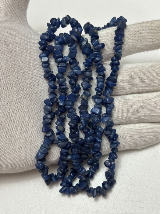 COLIER SODALIT - CYANIT - Lung - Margele - 92cm - Vintage !