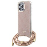 Husa Guess Crossbody Cord 4G Print iPhone 15 Pro Max, roz, GUHCP15XHC4SEP