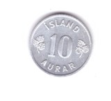 Moneda Islanda 10 aurar 1971, stare foarte buna, curata