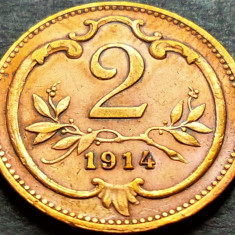 Moneda istorica 2 HELLER - AUSTRIA / AUSTRO - AUSTRIA, anul 1914 * cod 599