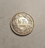 Elvetia 1/2 Franc 1955 UNC, Europa