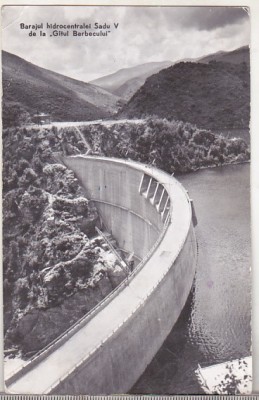 bnk cp Barajul hidrocentralei Sadu V de la Gatul Berbecului - Vedere - uzata foto