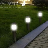 Set 12 Lampi Solare LED Gradina, Fixare Pamant, 33cm PVC+Metal