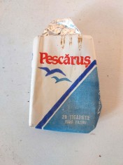 Ambalaj pachet tigari Pescarus, din 1975 (fara tigarete), vintage, colectie