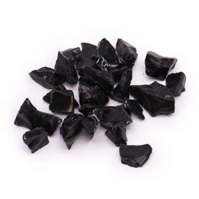 Obsidian negru cristal brut 2 - 4 cm - protectie energii negative foto