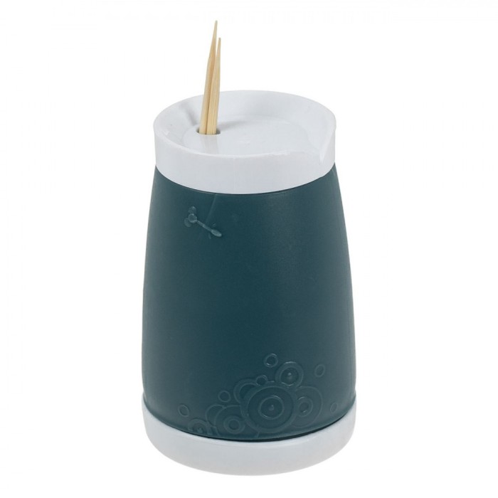 Scobitori Bambus, 200 Bucăți, Recipient Plastic, Culoare Albastru-Gri