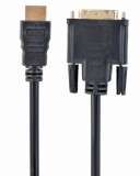 CABLU video GEMBIRD, adaptor HDMI (T) la DVI-D SL (T), 3m, conectori auriti, negru, &quot;CC-HDMI-DVI-10&quot; (timbru verde 0.8 lei)