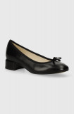 Geox pantofi de piele D FLORETIA A culoarea negru, cu toc drept, D45WMA 00085 C9999