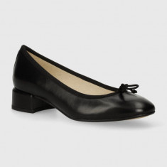 Geox pantofi de piele D FLORETIA A culoarea negru, cu toc drept, D45WMA 00085 C9999