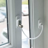 Sistem restrictionare fereastra sau usa pvc cu cablu, alb, maro