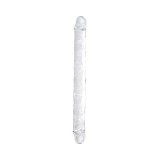 Dildouri duble - Loving Joy Dildo Dublu cu Doua Capete 45 cm Transparent Utilizeaza-l Singura sau cu O Partenera