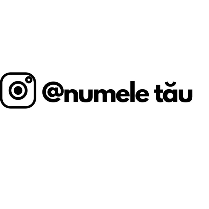 Sticker Auto Instagram Personalizat cu Numele Tau Model 11 , Promoveaza-ti Contul in Stil Unic