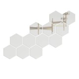 Set 12 stickere din acril auto-adezive, tip oglinda decorativa, 3D, 177x153x90mm, Argintiu, Oem