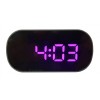 Ceas digital de masa cu led mov,termometru,functie 12/24 h,oglinda,elSales,oval