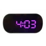 Ceas digital de masa cu led mov,termometru,functie 12/24 h,oglinda,elSales,oval