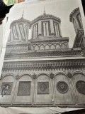 Gravura Manastirea Curtea de Arges, I. Spirescu, Arhitectura Lecomte, 33x24 cm, Germană, Fotografie Veche