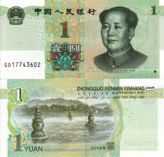 CHINA 1 yuan 2019 UNC!!! foto