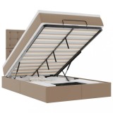 Cumpara ieftin Cadru de pat otoman cu saltea Cappucino piele artificiala