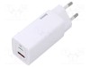 Alimentator Baseus 65W USB-C USB-A &icirc;ncărcare rapidă PD 3.0 alb